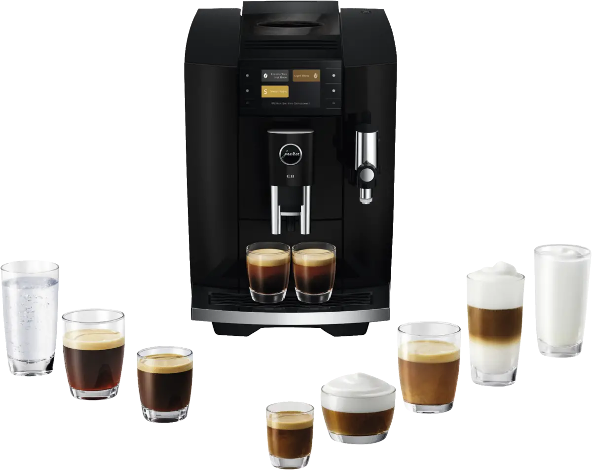 E8 (ED), 27 Spezialitäten, Hot+Light Brew, Energiesparmodus