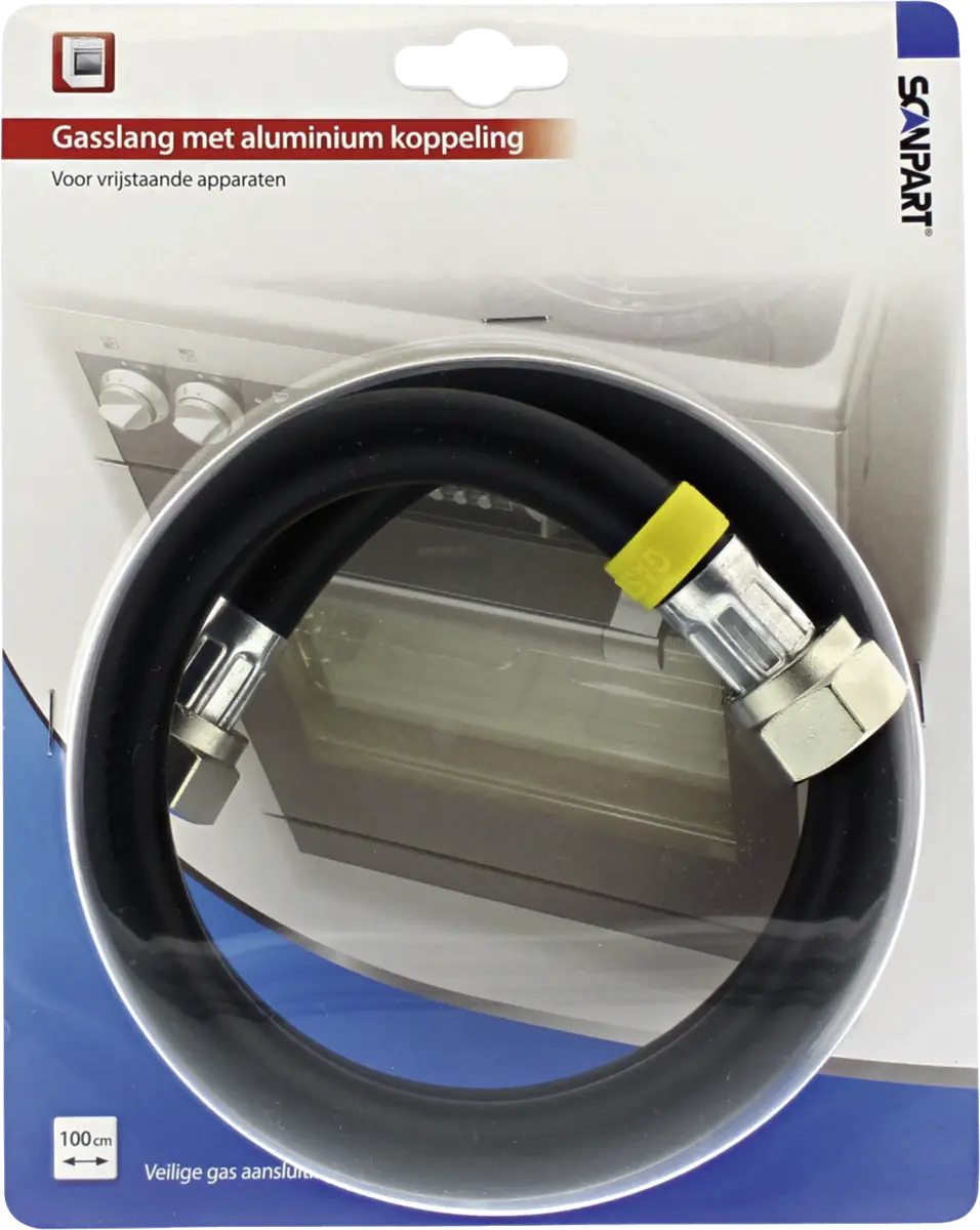 GASSLANG 100CM ALU.KOPP. BL