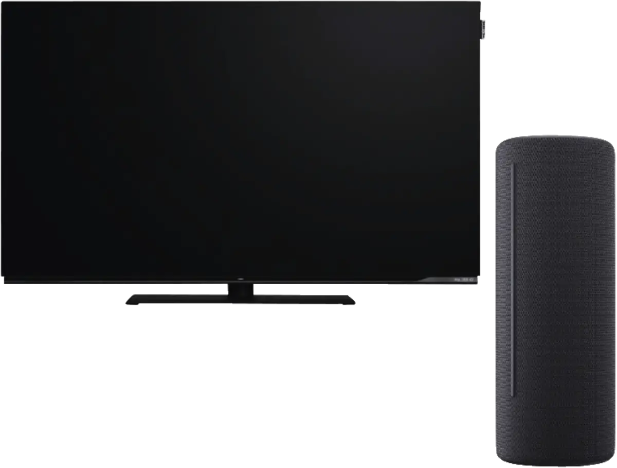 We. SEE 55 oled dc Coal Black + We. HEAR 2 Storm Grey