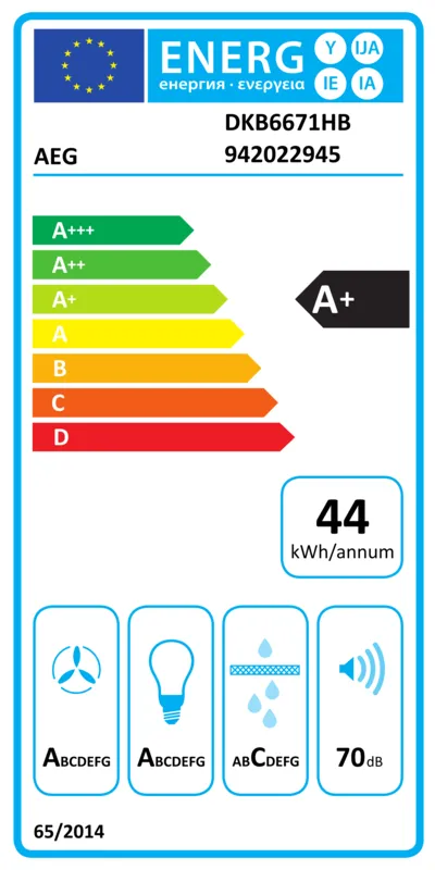 AEG DKB6671HB (leverbaar 04/26) energielabel