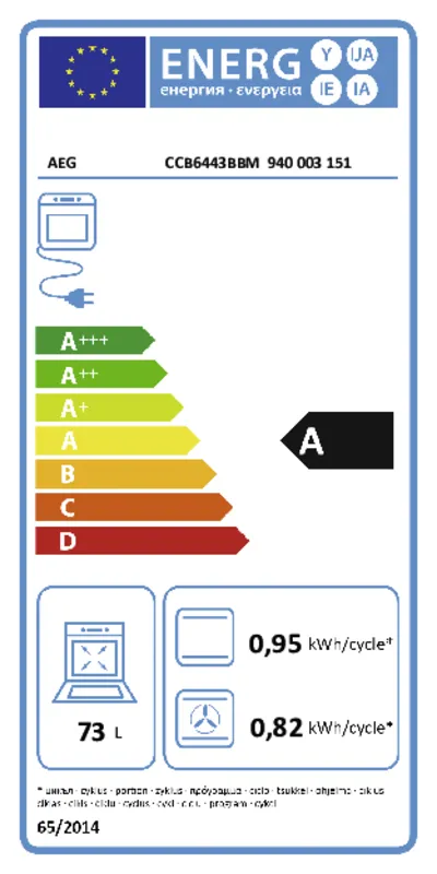 AEG CCB6443BBM (leverbaar vanaf okt 2024) energielabel
