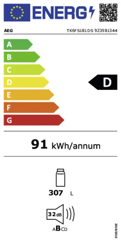 AEG TK6FS181DS (leverbaar vanaf nov 2024) energielabel