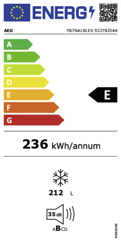 AEG TB7NA181ES (leverbaar vanaf okt 2024) energielabel