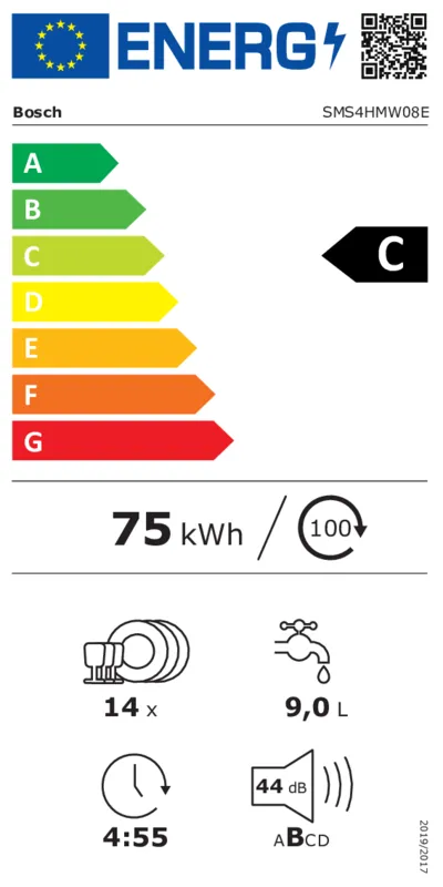Bosch SMS4HMW08E energielabel
