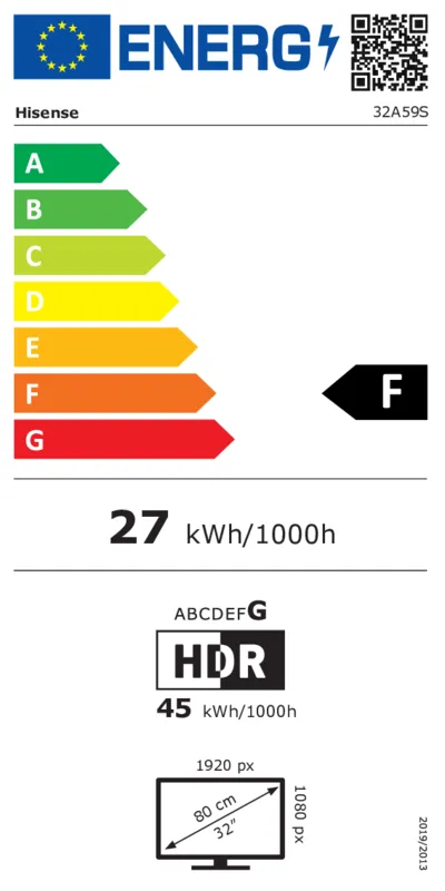 Hisense 32A59S energielabel