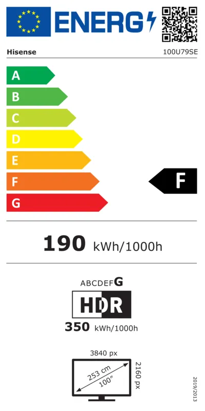 Hisense 100U79SE energielabel