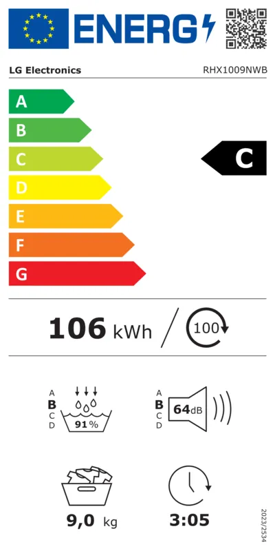 LG RHX1009NWB energielabel