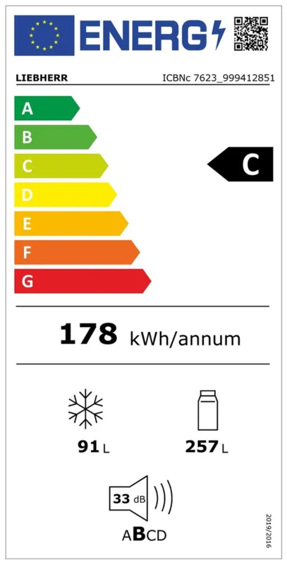 Liebherr ICBNc 7623-20 energielabel