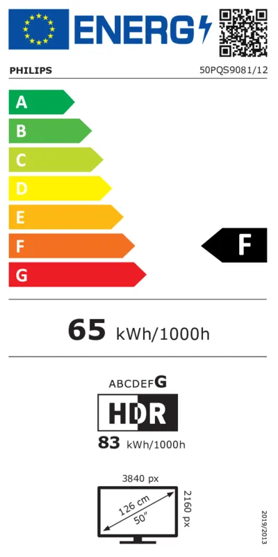 Philips 50PQS9081/12 energielabel