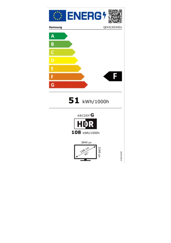 Samsung F-QE43LS03HEUX energielabel