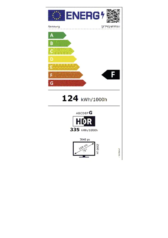 Samsung QE75QN83FAUXXN energielabel