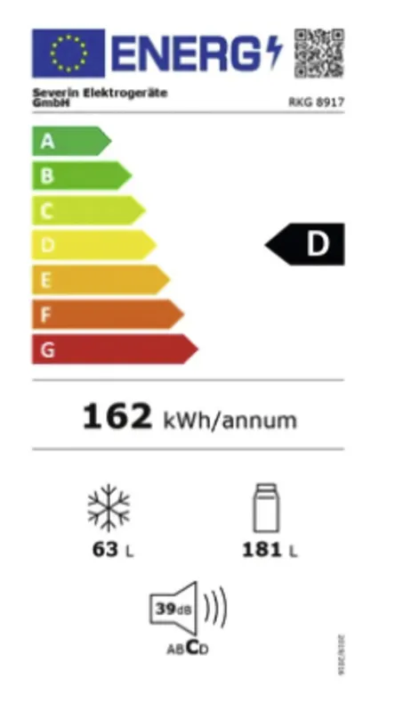 Severin RKG 8917 energielabel