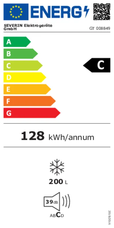 Severin GT 8849 energielabel
