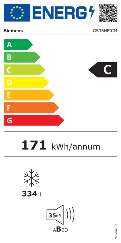 Siemens GS36NEICM energielabel