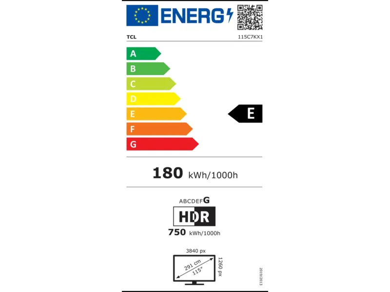 TCL 115C7K energielabel