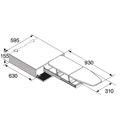 HI150W Uittrekbare strijkplank