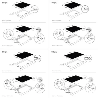 ATS52BS zijprofiel inductiekookplaten